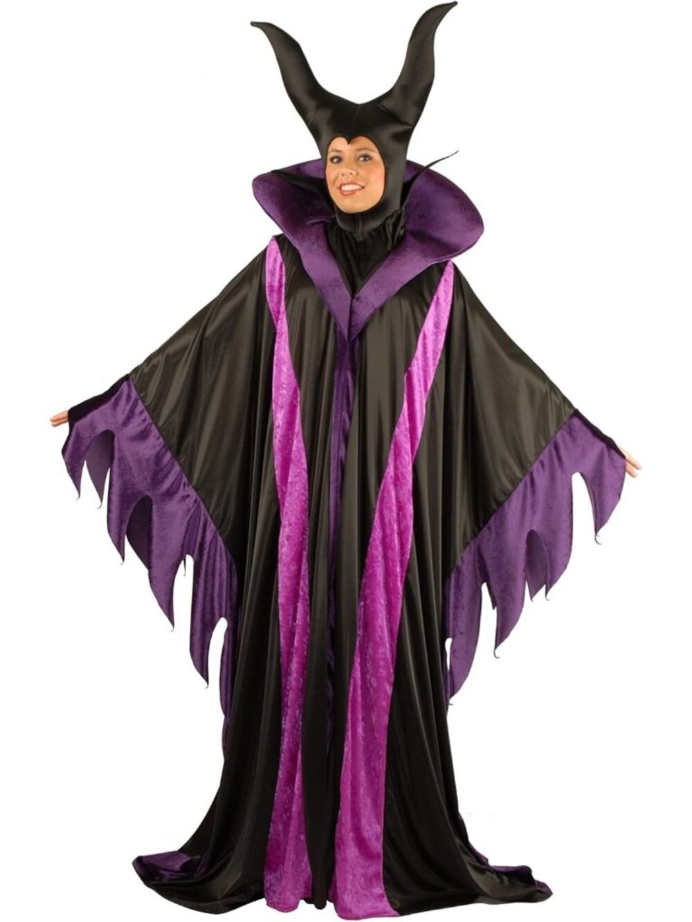 Maleficent Witch Deluxe Costume Women Plus 1X Charades Disney Villain Headpiece - Picture 2 of 7